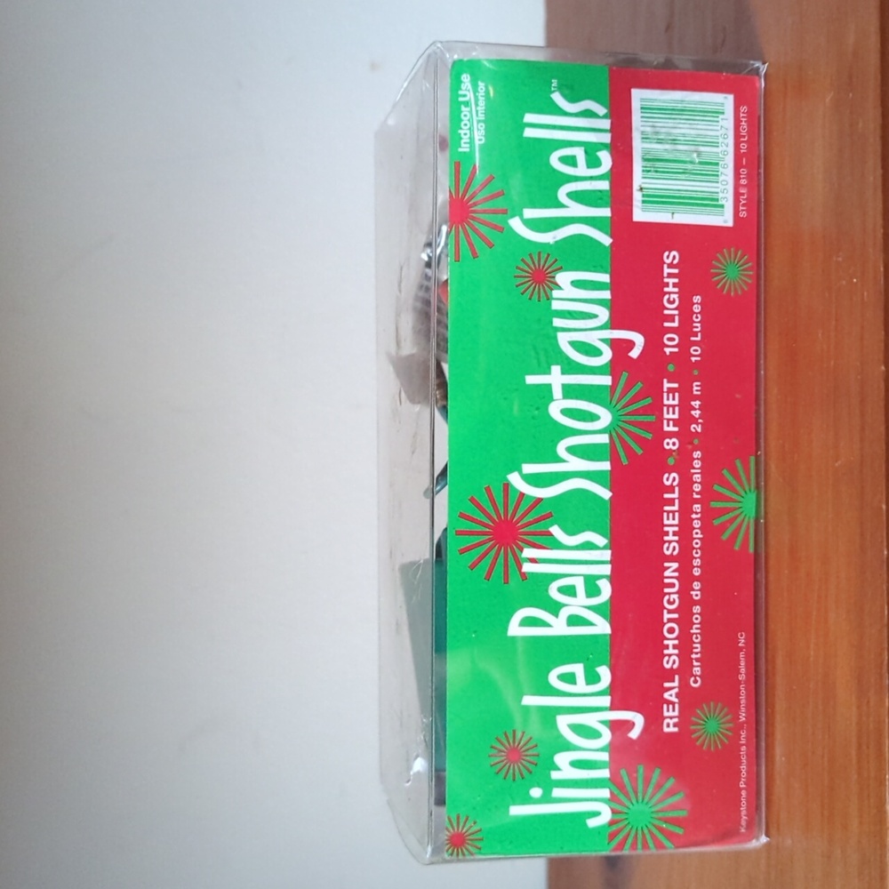 Vintage Jingle Bells Shot Shells Christmas Strand Lights 10 Lights 8 Feet